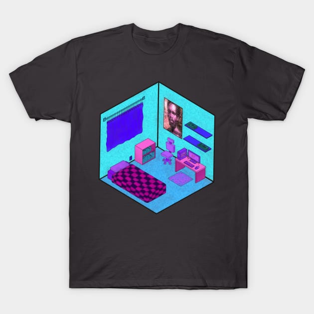 Vaporwave pink blue purple tumbler bedroom T-Shirt by Shred-Lettuce